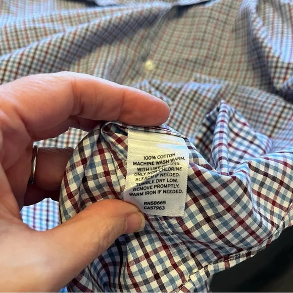 Nordstrom Men's Shop non iron plaid long sleeve button down shirt size 17 - Picture 12 of 12